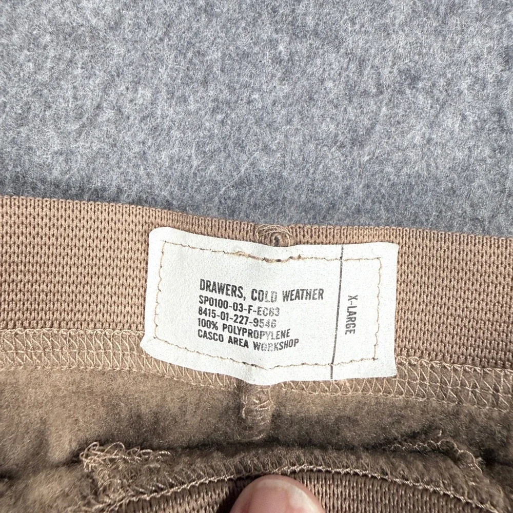US Military Cold Weather Thermal Set XL Coyote Brown Polypropylene 1/4 Zip Base